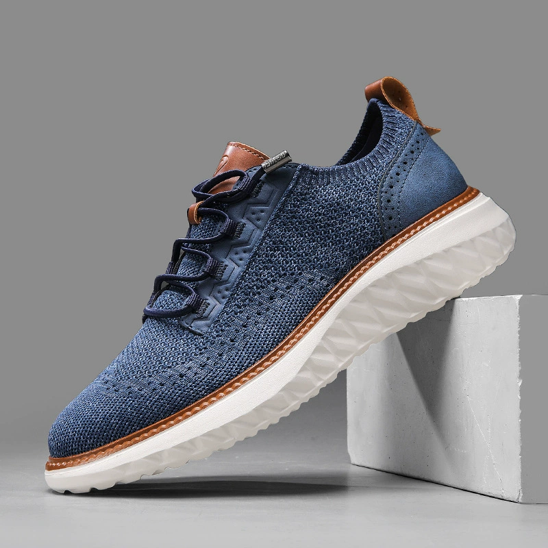 New style flying woven large size casual shoes men's outdoor fashion b