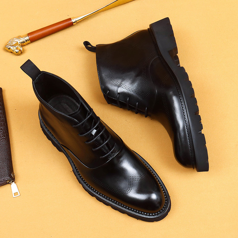 Men's winter Martin boots high-top leather thick-soled shoes