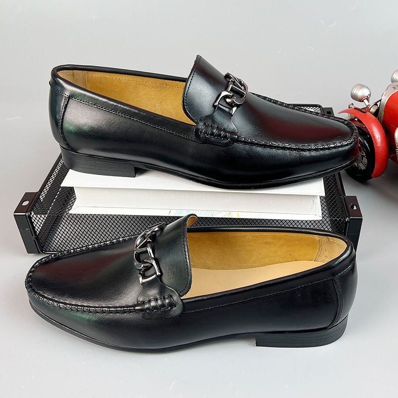 Summer new top layer cowhide men's soft sole breathable casual leather shoes lazy shoes soft leather men's shoes wholesale