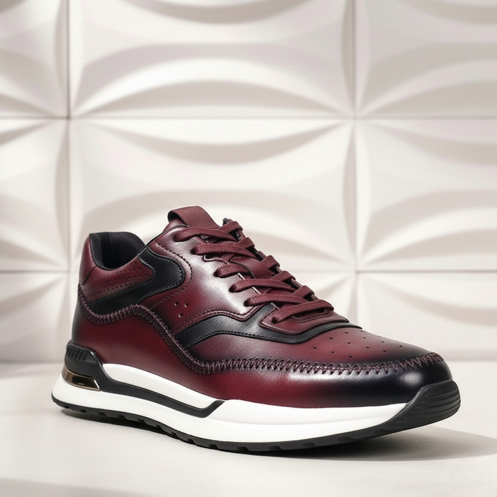 Men’s Premium Cowhide Leather Casual Sneakers – Multiple Colors