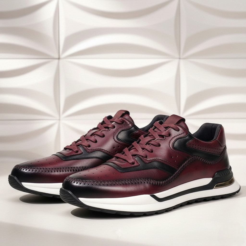 Men’s Premium Cowhide Leather Casual Sneakers – Multiple Colors