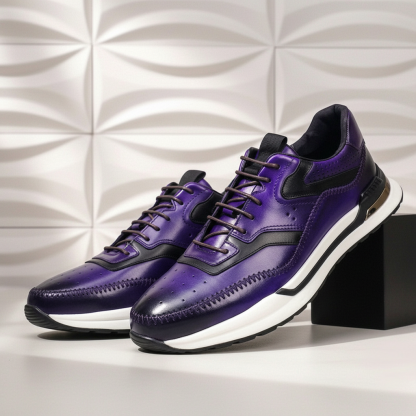Men’s Premium Cowhide Leather Casual Sneakers – Multiple Colors