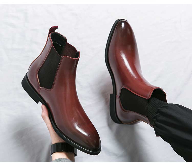 High Quality Red Bottom Chelsea Boots for Men