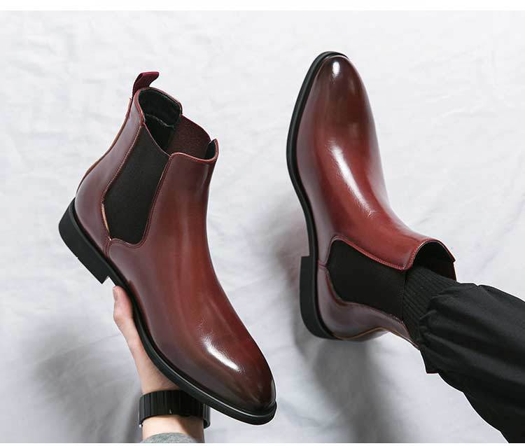 High Quality Red Bottom Chelsea Boots for Men
