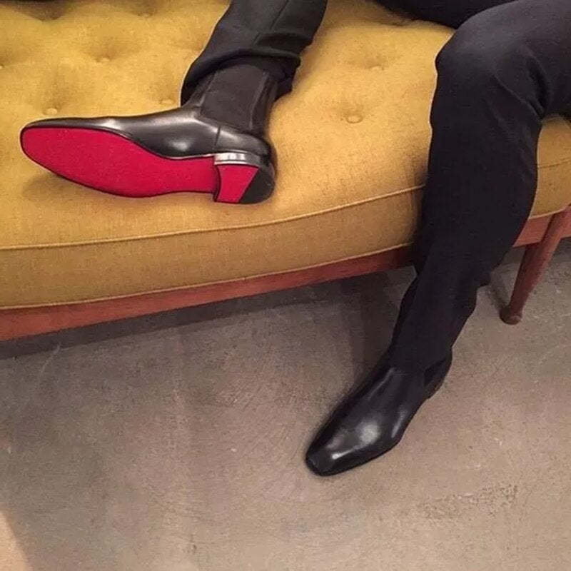 High Quality Red Bottom Chelsea Boots for Men