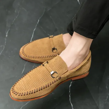 GUYSTEP-mens shoes camel suede moccasins