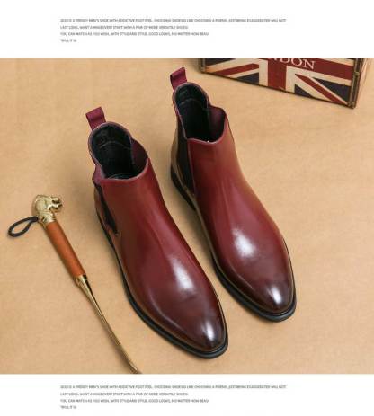 High Quality Red Bottom Chelsea Boots for Men