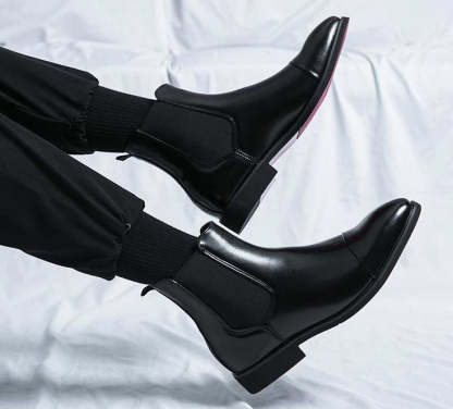 High Quality Red Bottom Chelsea Boots for Men