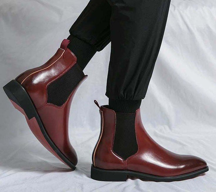 High Quality Red Bottom Chelsea Boots for Men
