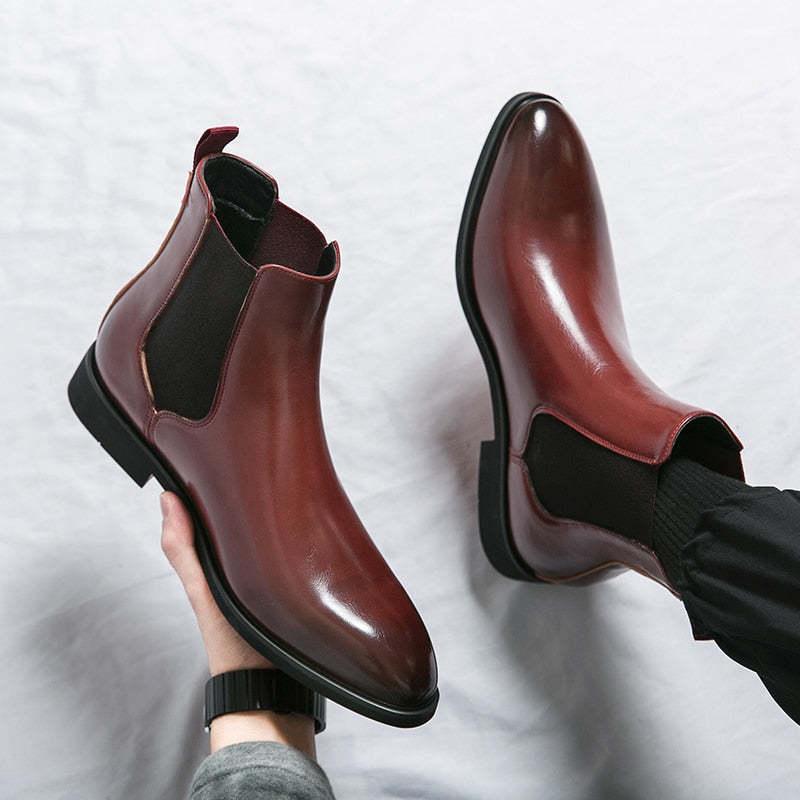 High Quality Red Bottom Chelsea Boots for Men