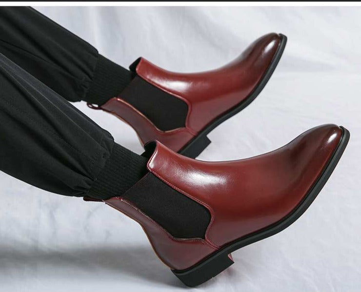 High Quality Red Bottom Chelsea Boots for Men