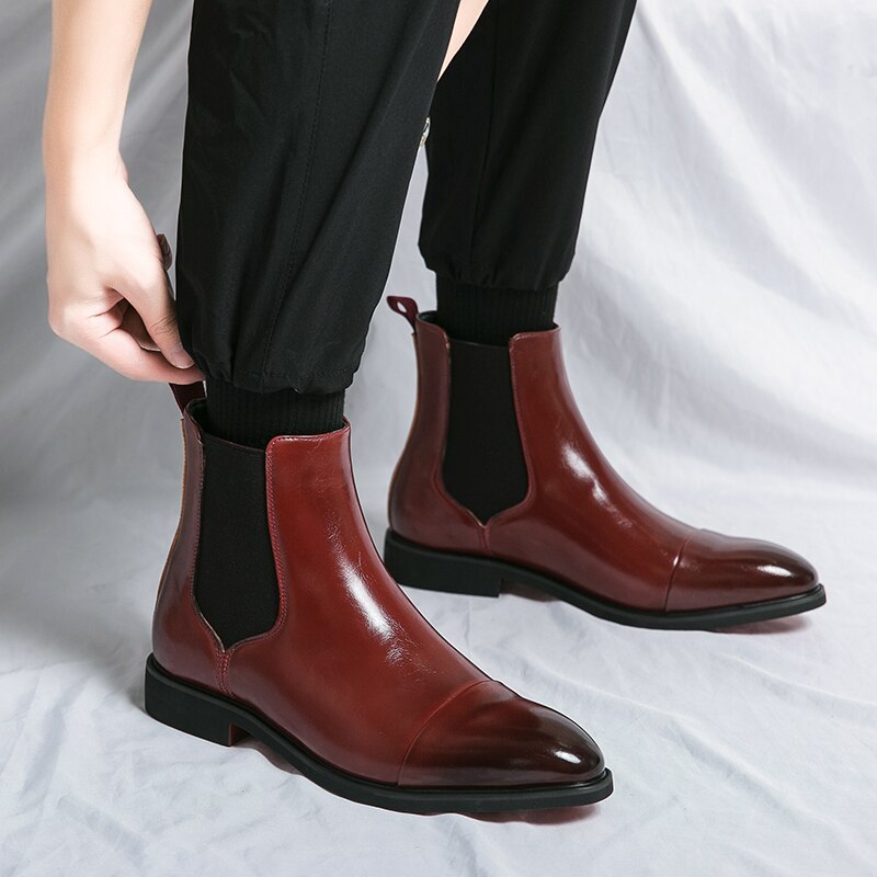 Men's red bottom boots