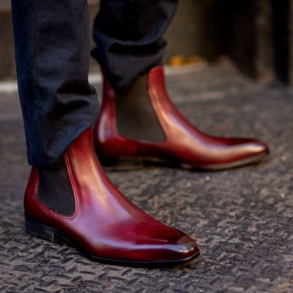 High Quality Red Bottom Chelsea Boots for Men