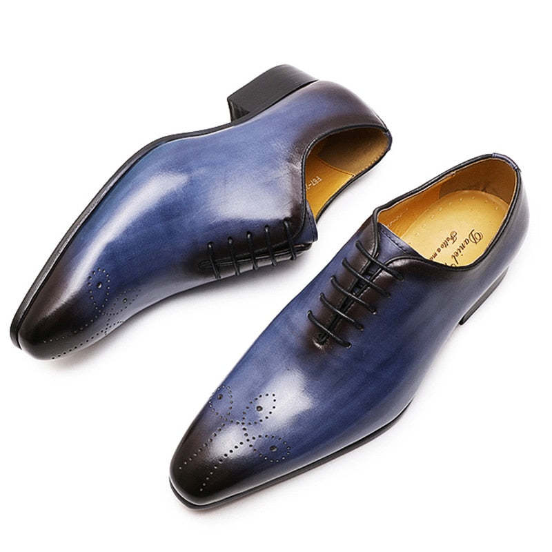 GUYSTEP™-Italian Men's Dress Shoes. Genuine Leather Oxfords