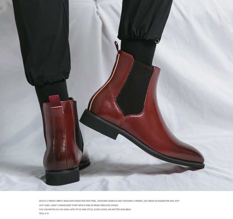High Quality Red Bottom Chelsea Boots for Men