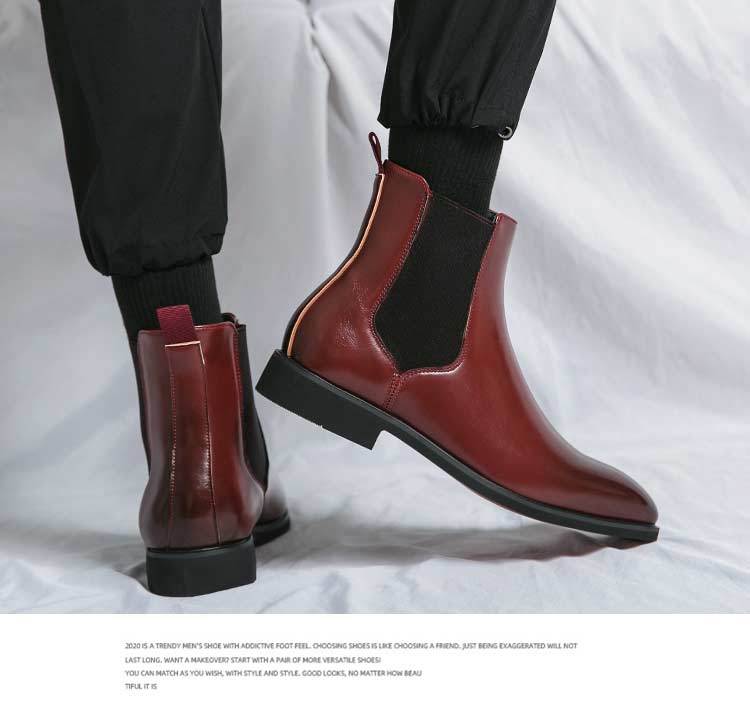 High Quality Red Bottom Chelsea Boots for Men