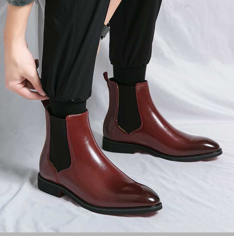 High Quality Red Bottom Chelsea Boots for Men