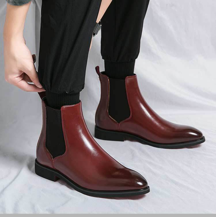 High Quality Red Bottom Chelsea Boots for Men