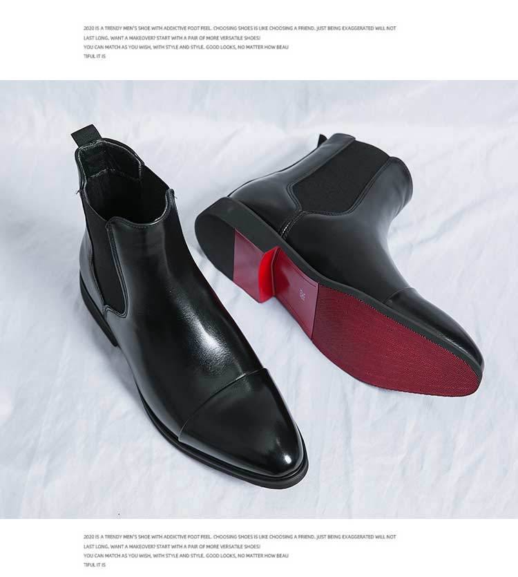 High Quality Red Bottom Chelsea Boots for Men