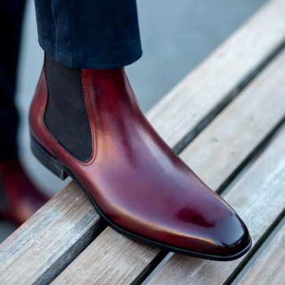 High Quality Red Bottom Chelsea Boots for Men