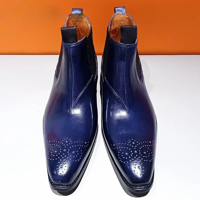 [Copy]Suede retro Chelsea ankle boots men's large size versatile boots