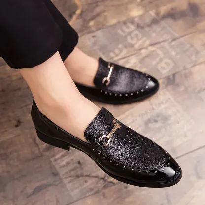 Shiny Leather Luxury Slip on Loafers