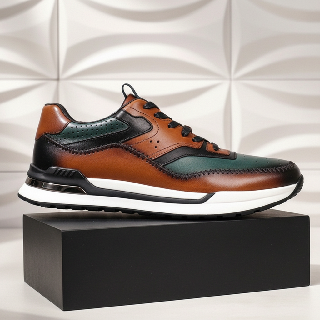 Men’s Premium Cowhide Leather Casual Sneakers – Multiple Colors