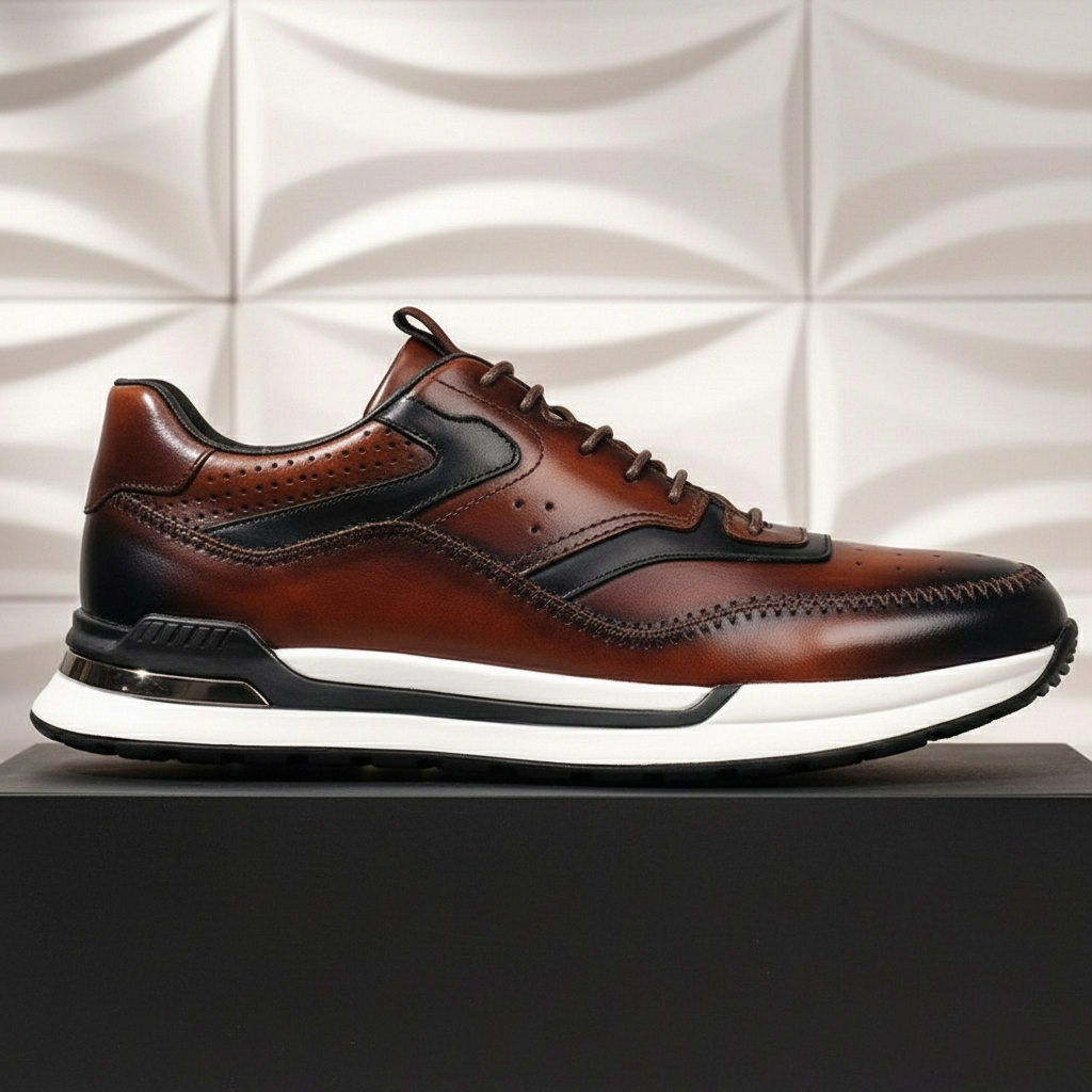 Men’s Premium Cowhide Leather Casual Sneakers – Multiple Colors