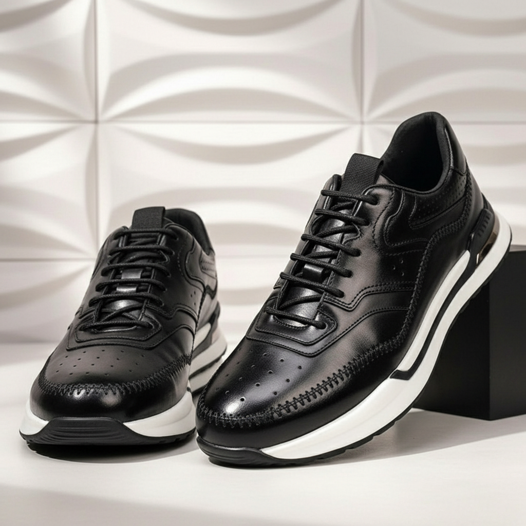 Men’s Premium Cowhide Leather Casual Sneakers – Multiple Colors