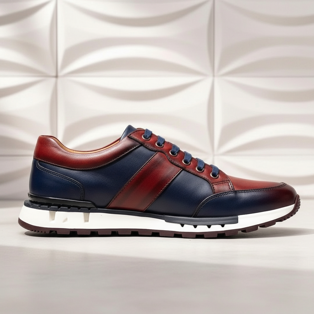Men’s Premium Cowhide Leather Casual Sneakers – Multiple Colors