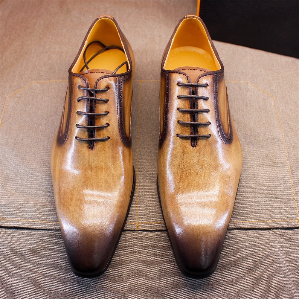 Men's Full-Grain Leather Handcrafted Formal Business Brogue Oxford Shoes