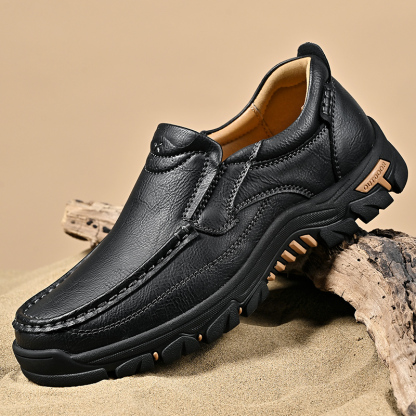 Men's Non-slip Walking Leather Lightweight Breathable Casual Loafers