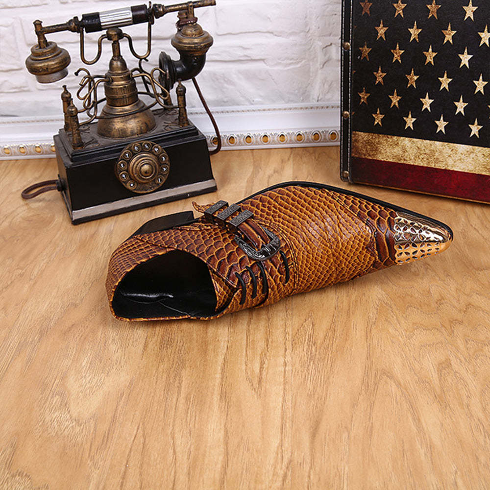 GUYSTEP™  Brown Metal Dress Shoes #8035