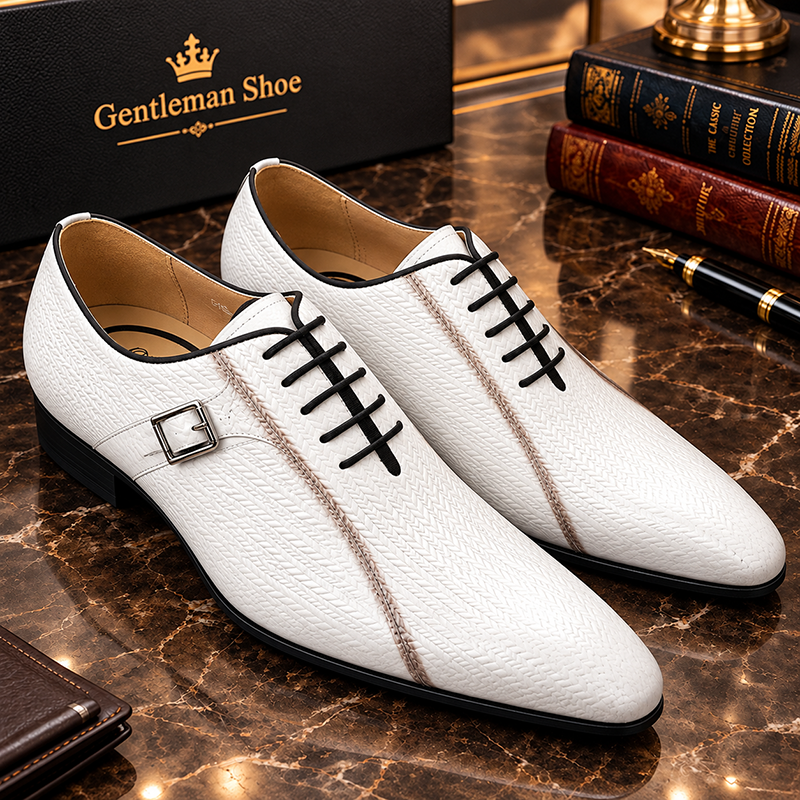 Luxury Yellow Textured Leather Monk Strap Oxfords Men's Formal Dress Shoes