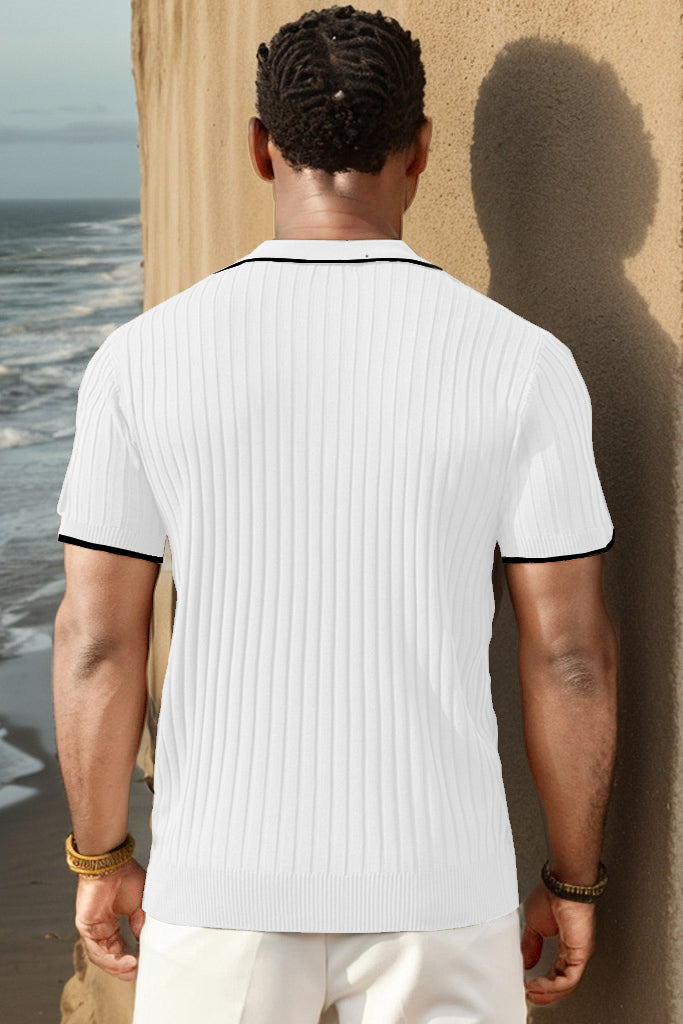 GUYSTEP™- Rib Knit Polo Shirt