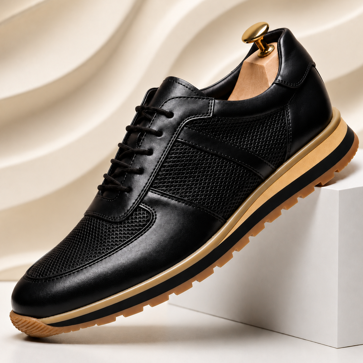 Men’s Premium Cowhide Leather Casual Sneakers – Multiple Colors