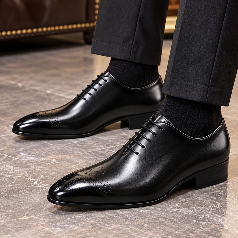 GENTLEMAN™Men’s Classic Leather Brogue Lace-Up Dress Shoes—Available in Multiple Colors