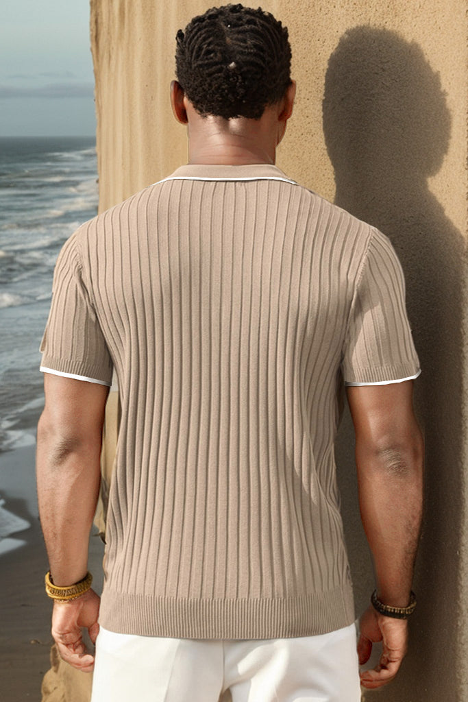 GUYSTEP™- Rib Knit Polo Shirt