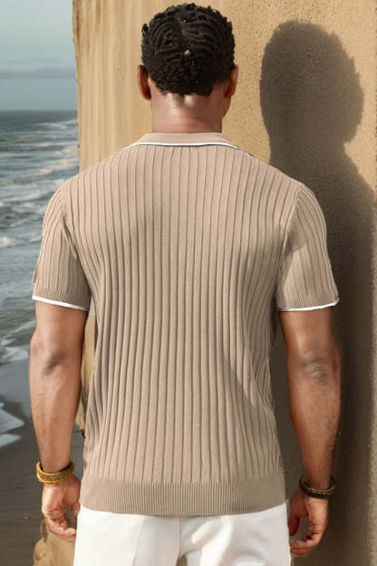GUYSTEP™- Rib Knit Polo Shirt