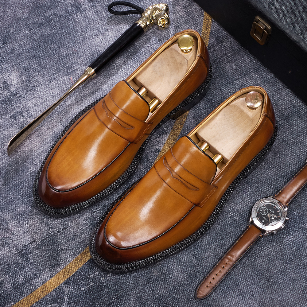 Classic Men's Penny Loafer  Genuine Leather Comfortable Business Casual Footwear