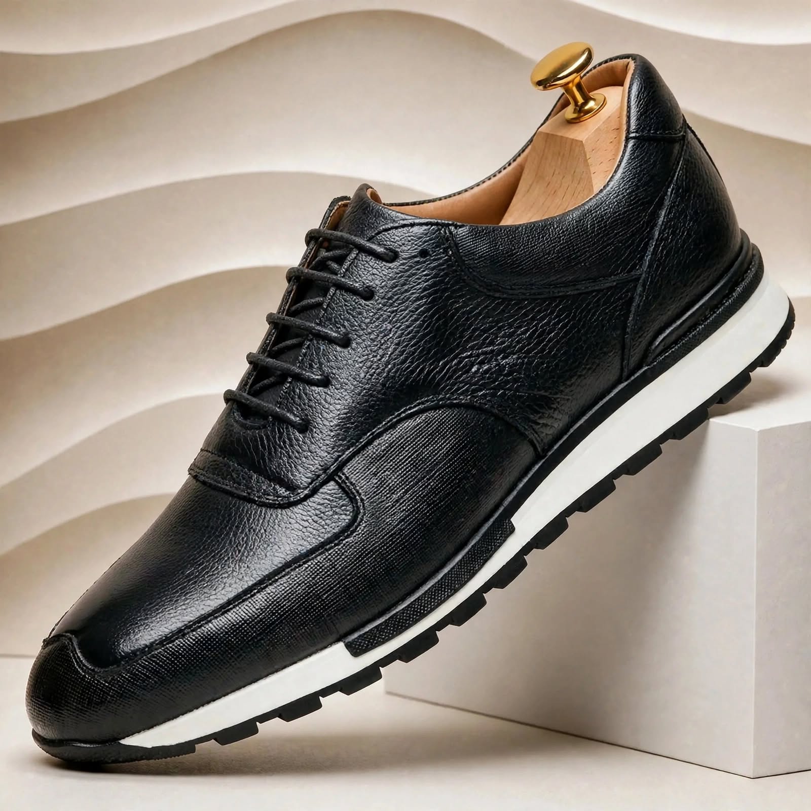 Men’s Premium Cowhide Leather Casual Sneakers – Multiple Colors
