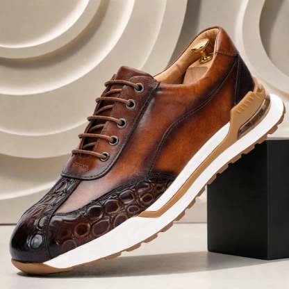 Men’s Premium Cowhide Leather Casual Sneakers – Multiple Colors