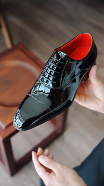 GENTLEMAN™Red bottom genuine leather lace-up men's versatile leather shoes