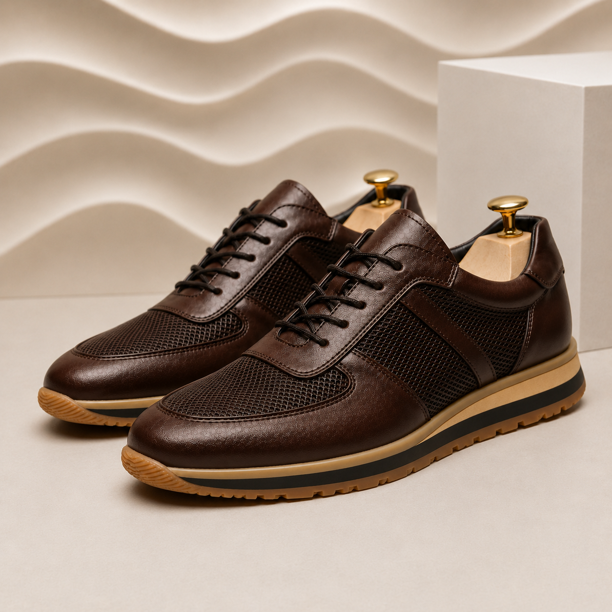 Men’s Premium Cowhide Leather Casual Sneakers – Multiple Colors