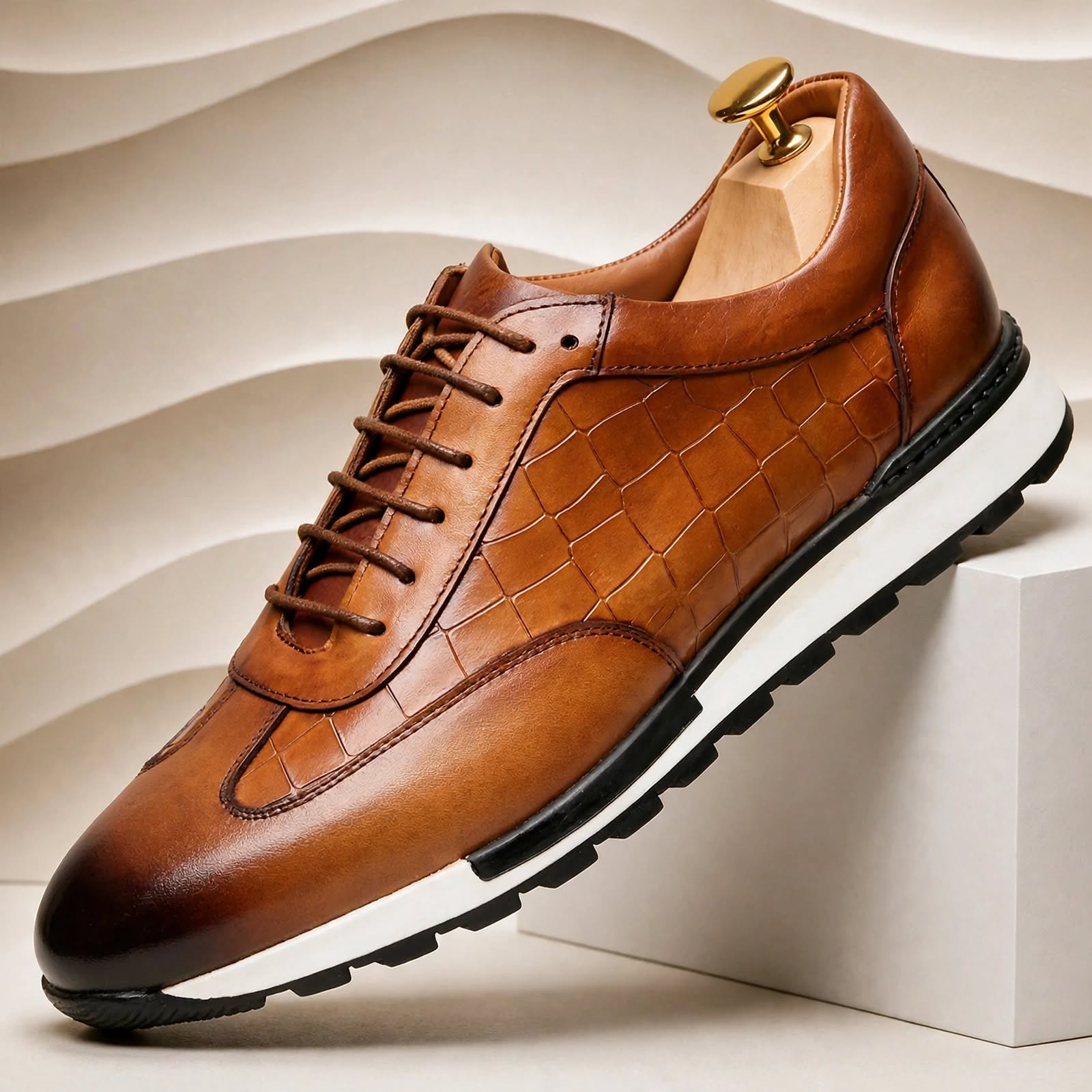 Men’s Premium Cowhide Leather Casual Sneakers – Multiple Colors