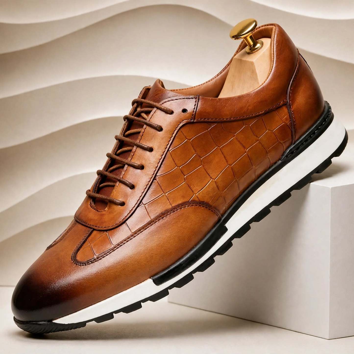 Men’s Premium Cowhide Leather Casual Sneakers – Multiple Colors