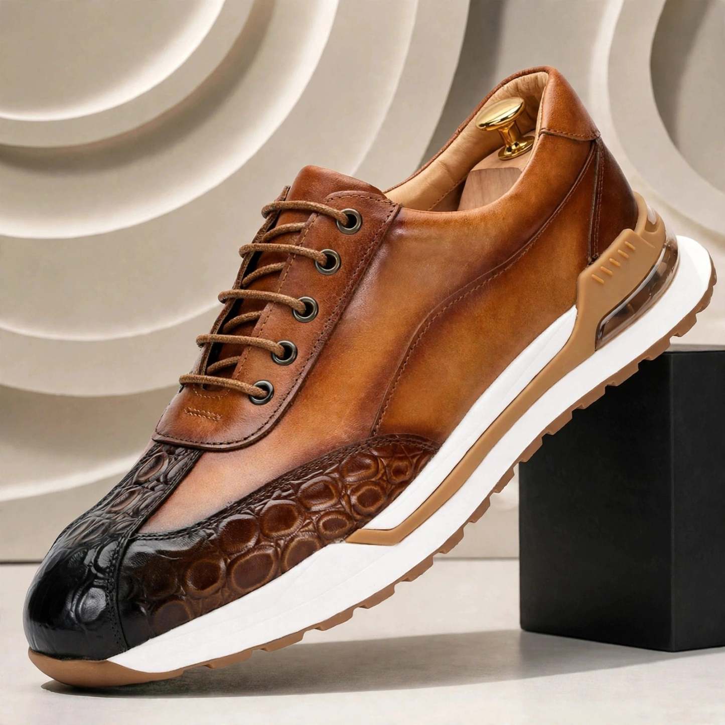 Men’s Premium Cowhide Leather Casual Sneakers – Multiple Colors