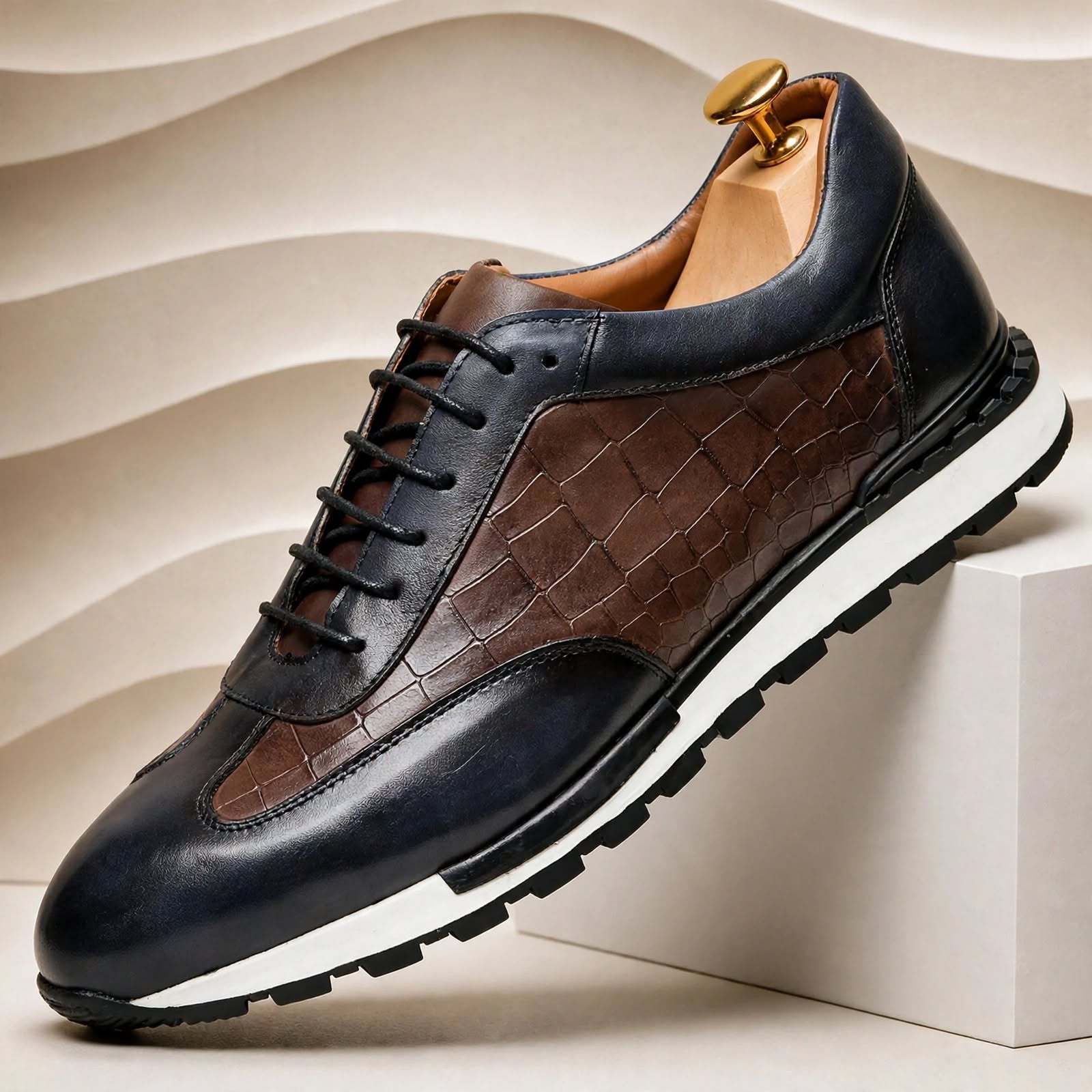 Men’s Premium Cowhide Leather Casual Sneakers – Multiple Colors