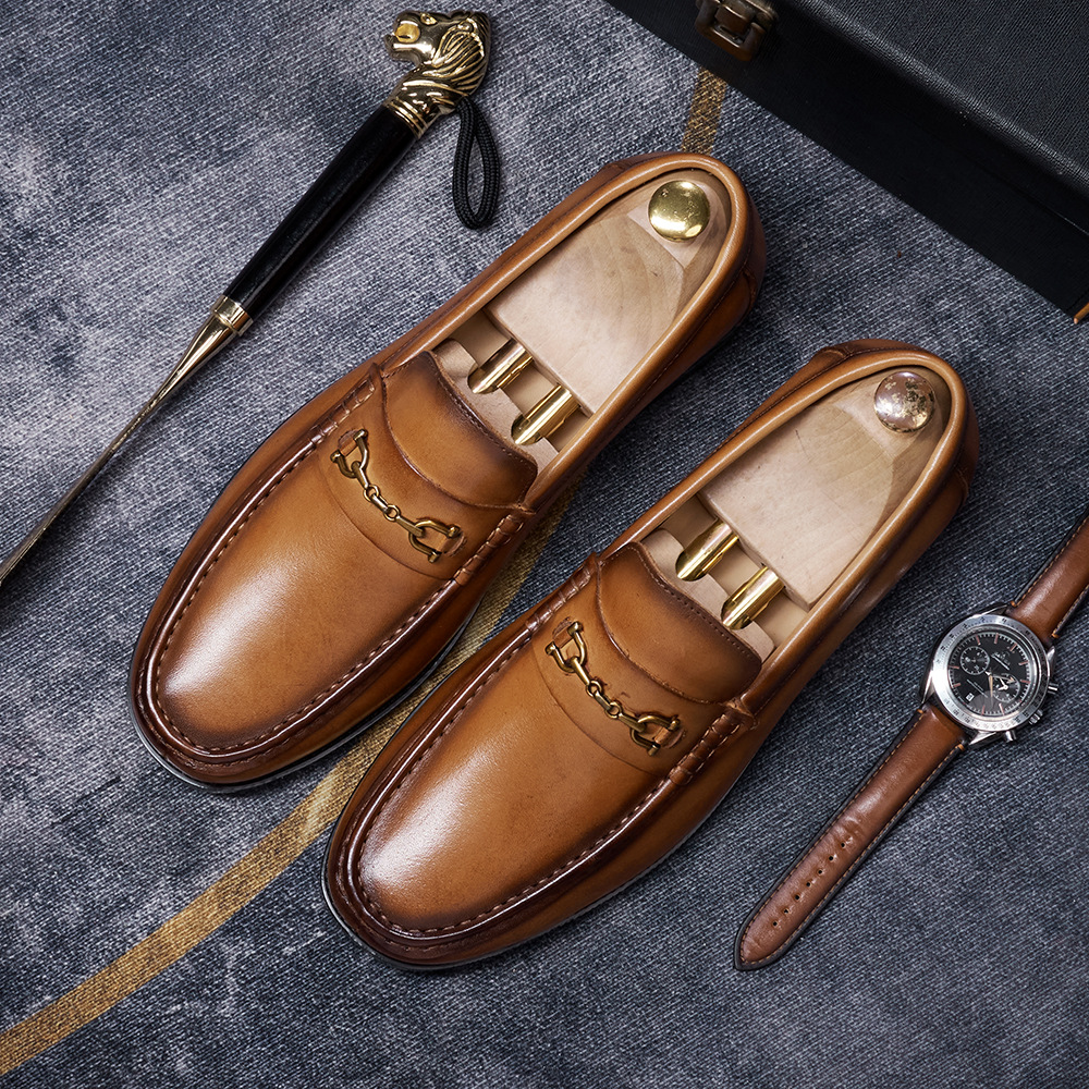 Men's Premium Business Casual Genuine Cowhide Horsebit Loafers