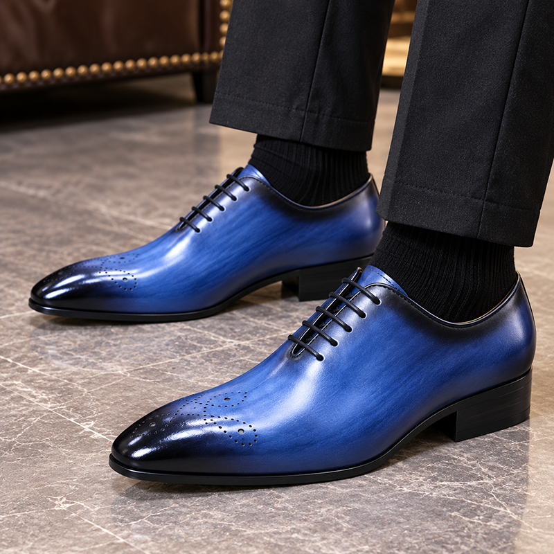 GENTLEMAN™Men’s Classic Leather Brogue Lace-Up Dress Shoes—Available in Multiple Colors